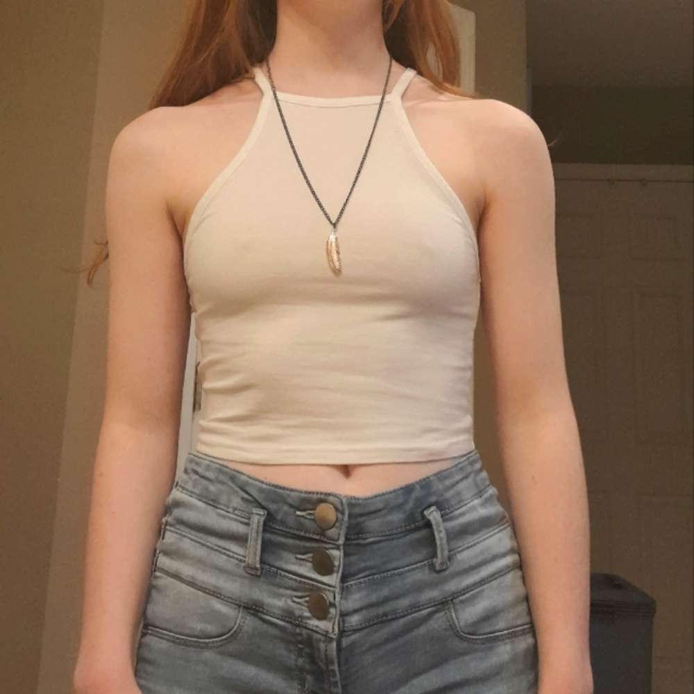 Small white H&M halter top
